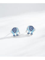 Zenyth-Pendientes de Elefante de Plata S925 with microdiamantes, estilo Femenino, Con personalidad Creative, pendientes de esmalte animal. - details 6