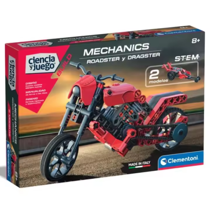 Juego de Construcción Moto Roja Roadster and Dragster Mechanics Clementoni - 1