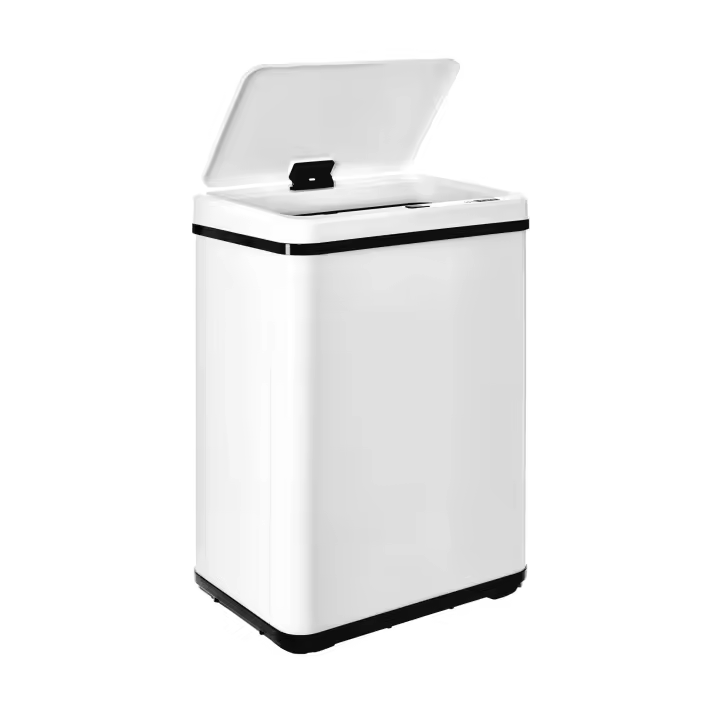 Cubo de Basura Inteligente Wellhome Sin Patas - Apertura Automática y Contacto Manual - 40/50/60L Blanco - 1