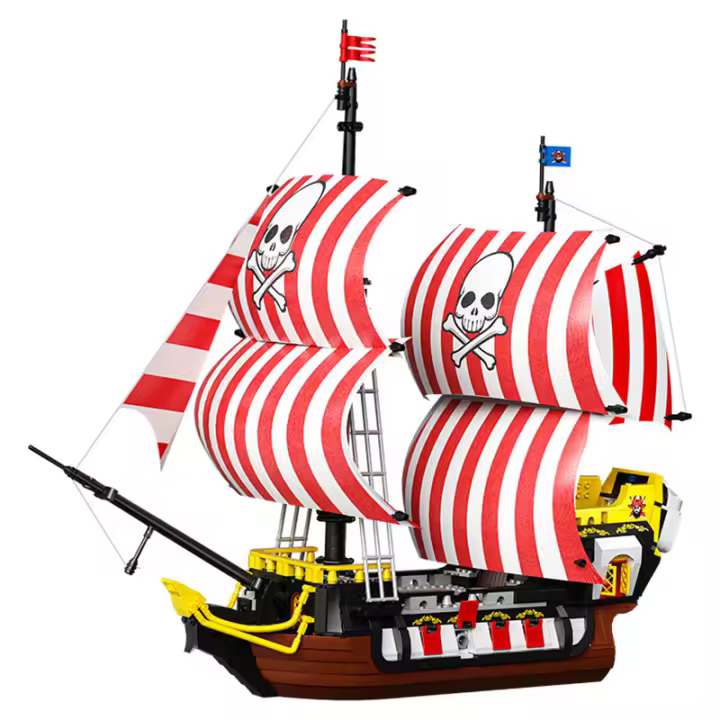 Barco Pirata Blackbeard Modelo De Construcción Inteligente Para Hombres Y Mujeres Bloques De Construcción Compatible Con Lego ABS Sin Batería Edad Recomendada 6+ - 1