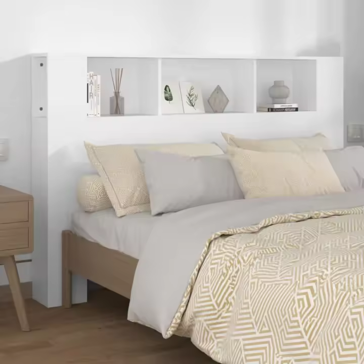 Cabecero con compartimientos Blancos 160x18,5x104,5 cm - 1