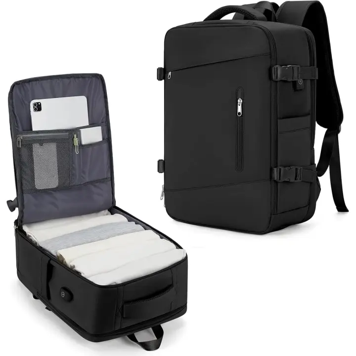 Mochila de viaje para cabin de avión 45x36x20 Caja para Zapatos E interfaz USB Mochila de viaje multifuncional antirobo Amplio equipo de mano impermeable - 1