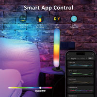 2pcs Luz Nocturna LED RGB Con Control Remoto Para Decoración De Habitación De Juego Sala De TV Barra Música Rítmica Lámpara Sin Incluir Baterías - details 6
