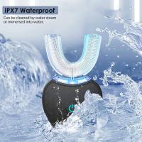 Cepillo de dientes ultrasónico automático,Cepillo De Dientes En Forma De U，Cepillos de dientes ultrasónicos de 360 ​​° Cepillo de dientes eléctrico y Kit de blanqueamiento dental，para Cargar IPX7 a Prueba de Agua - details 1