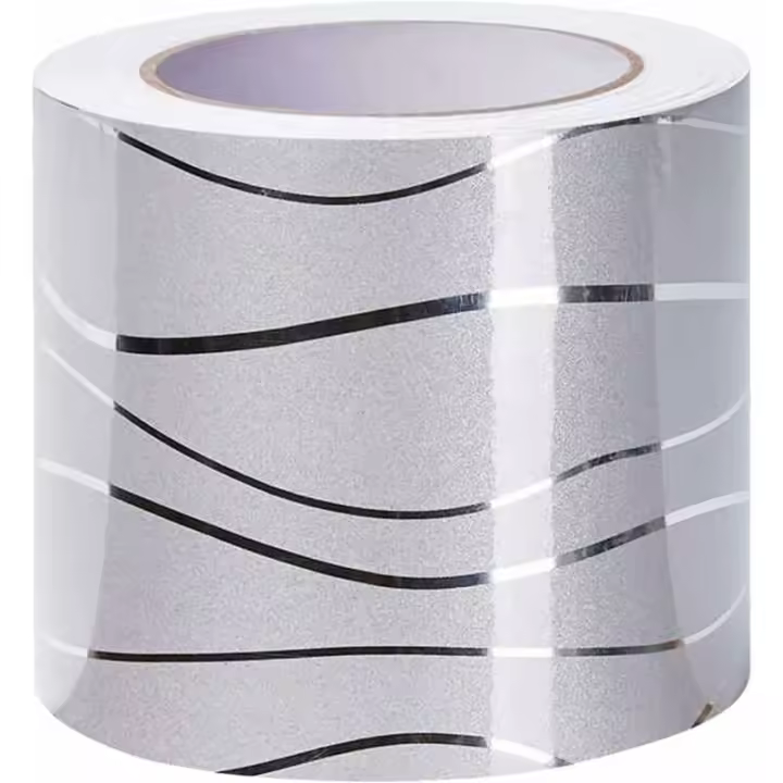 Cenefa autoadhesiva con ondas bronceadoras, pegatinas de pared extraíbles, decoración para vitrinas, espejos de baño, azulejos de cocina (árbol plateado) - 1