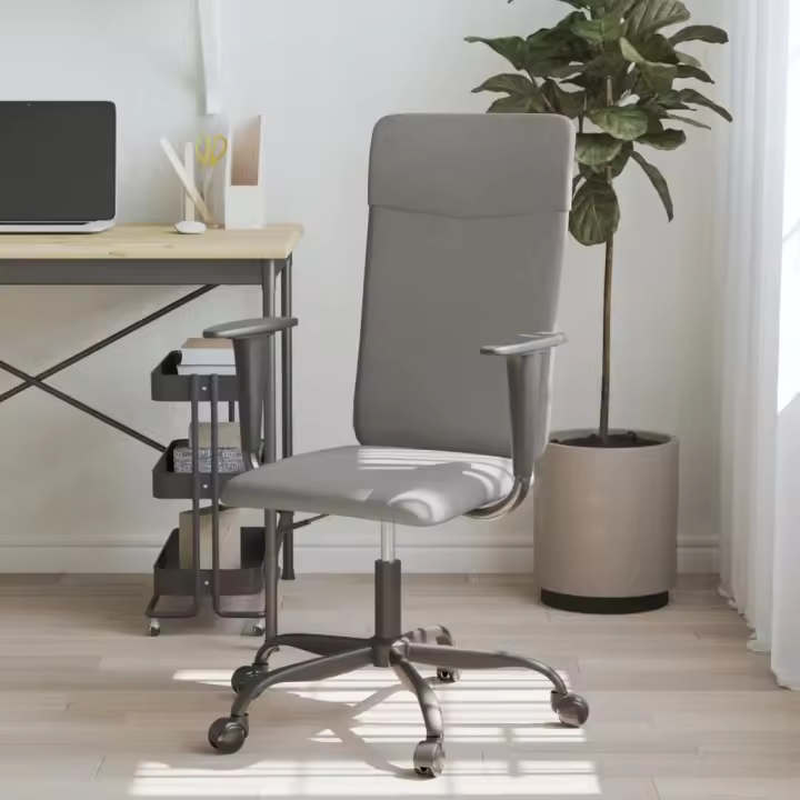 vidaXL Silla de oficina altura ajustable tela en color Gris oscuro/Gris claro | cómodas modernas ergonómicas para comedor cocina salón hogar - 1