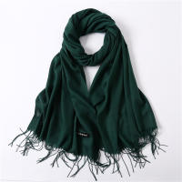 Bufanda De Moda Para Mujer En Color Sólido Invierno Hijab Trenzas Largas Chal De Mujer Pashmina De Lana Acrílico Envoltura Echarpe - details 3