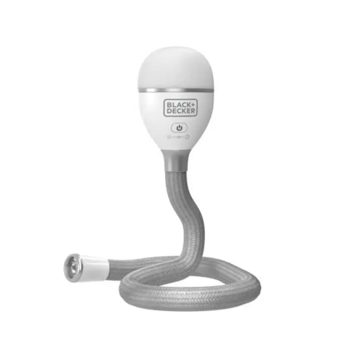 Black & Decker SNAKE Linterna LED 3,6V, 500 Lúmenes, Luz Flexible 2 en 1, Batería Integrada 2,5Ah, Recargable con Cable USB - 1