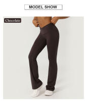 Pantalones Deporte De Yoga Para Mujer Leggings De Pierna Ancha Con Cintura Cross Fitness Levantamiento Glúteos Elasticidad Completa Acticewear Para Gimnasio Al Aire Libre - details 1