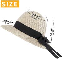 Sombrero de paja para Niños, plegable, de Verano, para Playa, de 7 cm de ancho y con lazo, de Ala elege, portáthil, para vacaciones y Viajes. - details 1