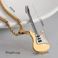 Collar De Guitarra Eléctrica Personalizada VQYSKO Joyería Musical Para Juguetes Regalo Para Amante Y Maestro Mejor Amigo - details 3