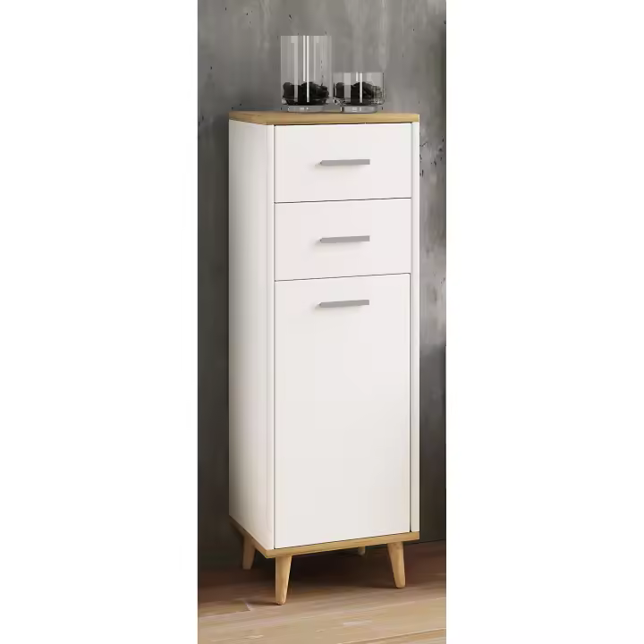 Cajonera estrecha de madera highboard puertas batientes cajón Lindas Cajonera estrecha de madera highboard puertas batientes cajón Lindas - 1