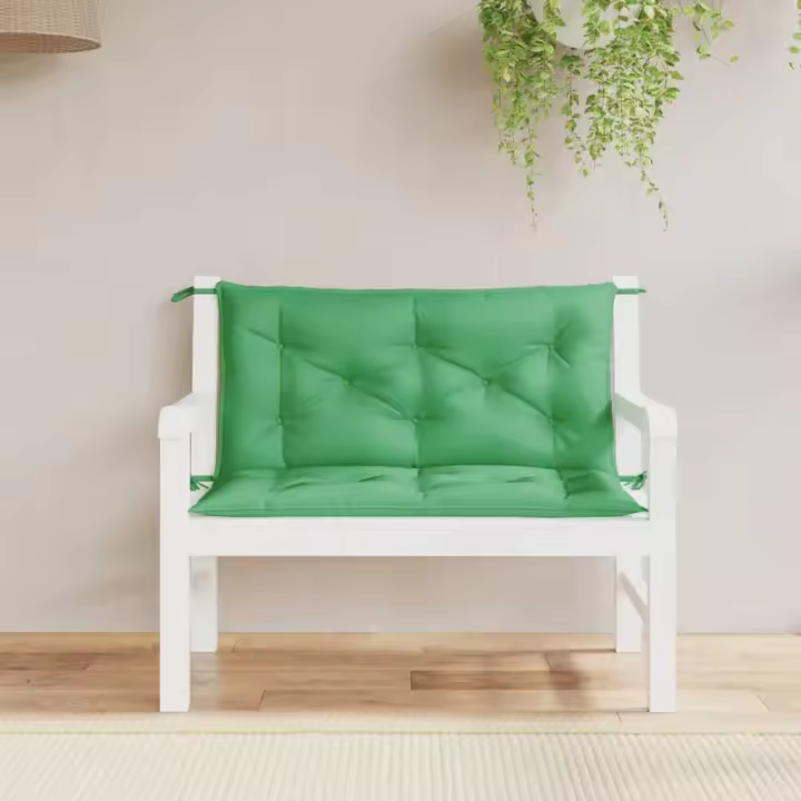 Zapatos de Banco de Jardín 2 UDS lona Oxford verde 100x50x7 cm - 1