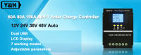 Controlador De Carga Solar MPPT Y&H Con LCD Y Salida USB Doble Para Baterías De Ácido Plomo Y Litio 12V 24V 36V 48V - details 0