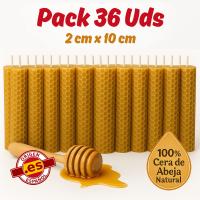 Vadeincienso Lote de 36 velas de cera  de abeja  2 x 10 cm sin parafinas y cera nacional de apicultores españoles - details 0