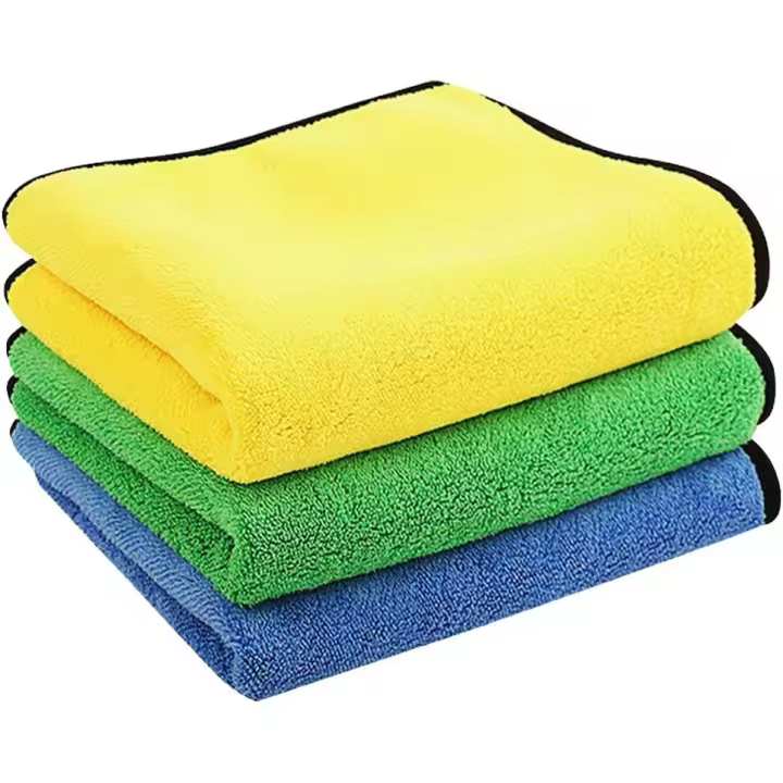 Paños de microfibra para automóvil Paquete de 3, 60 x 30 cm Toallas de microfibra ultra absorbentes - Secado rápido, reutilizables para limpieza, pulido de automóviles o uso doméstico - 1