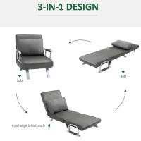 Sofá Cama 3 en 1 Sofá Cama, Cama de Invitados, Colchón plegable, Rectable Longue 65x69x80cm - details 1