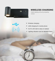 Lámpara De Pared LED Para Interior Con Carga USB Y Inalámbrica Luz De Pared Para Dormitorio Luz Nórdica Sconce 5W GU10 Bombilla AC110V/220V - details 2