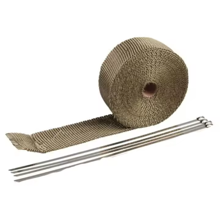 Pipé De Escape Para Motocicleta 5M*2.5CM Con Aislamiento Térmico De Fibra De Vidrio Incluye 4 Amarres Como Regalo - 1
