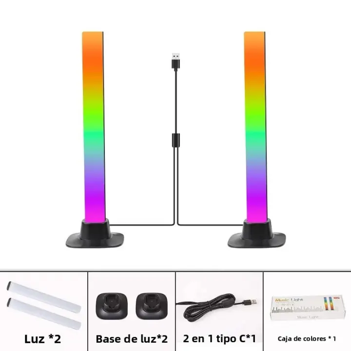 Lámpara LED Inteligente RGB Para Gaming Con Control Por App Iluminación De Ambiente Musical Para Escritorio De Computadora Decorativa Colorida - 1