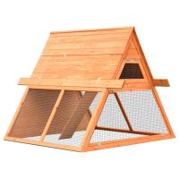 vidaXL Conejera de madera maciza de pino y abeto 152x128x108 cm - details 0