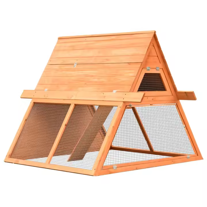 vidaXL Conejera de madera maciza de pino y abeto 152x128x108 cm - 1