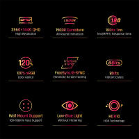 KTC Monitor Gaming Curvo de 27 ”, 180Hz, 2K QHD 2560 x 1440, 1ms, HVA 1500R Sin Marco, FreeSync & G-Sync, 16:9, 120% sRGB_4000:1_250cd/m²_3ms _Flicker-Free_ Low Blue Light, Pantalla de reducción de luz Azul, DP1.4, HDMI2.0, H27S17 - details 1