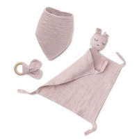 SET DE BAMBÚ DOU DOU BANDANA Y MORDEDOR MUSELINA OSO, CAJITA IDEAL REGALO,MARCA INTERBABY - details 2