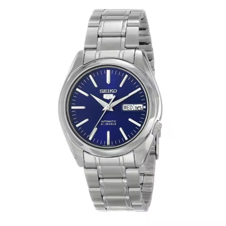 Reloj Automático hombre Seiko 5 SNKL43K1 Dial azul 37mm correa acero - 1