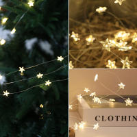 Luces De Navidad LED Para Interior 60LED Cadena De Estrellas Plateada Luz De Fairy Operadas Por Batería Para Bodas Y Navidad Decoración De Pared Y Cama - details 4