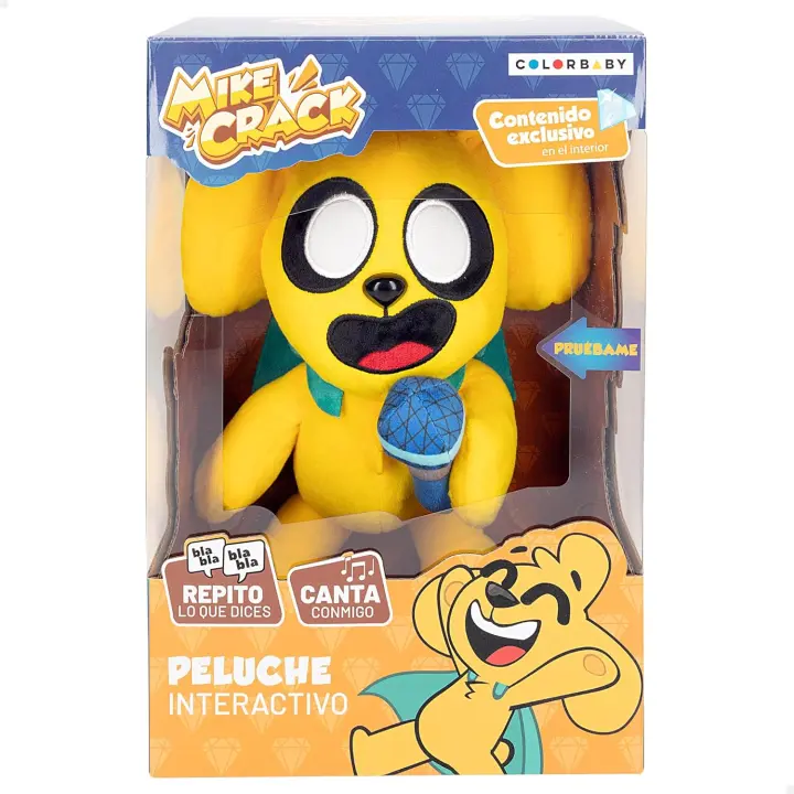 Colorbaby Mikecrack Peluche Interactivo, Perro Mike, con Música, Grabación y Reproducción de Voz, Juguete Personaje Youtube, 29 cm, Canta Chocolate con Almendras, Repite lo Que Dices - 1