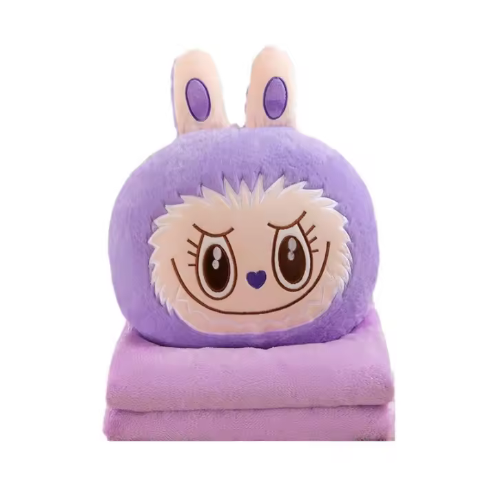 Cojín De Anime  Para Otoño E Invierno Cojín De Edredón Dual Propósito Resistente Al Calor Y Frío Para Coche Mantel De Siesta Para Niñas Regalo De Peluche Flannel Tamaño Regular Y Hombro - 1