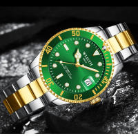 Reloj Mecánico Para Hombre Wlisth Con Calendario Y Vidrio Magnífico Verde Agua Fantasma Acero Inoxidable Resistente Al Agua - details 3