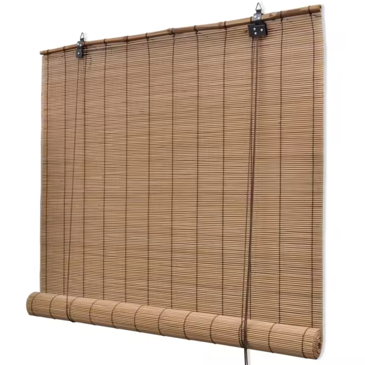 vidaXL Persianas enrollables de bambú marrón 120x160 cm - 1