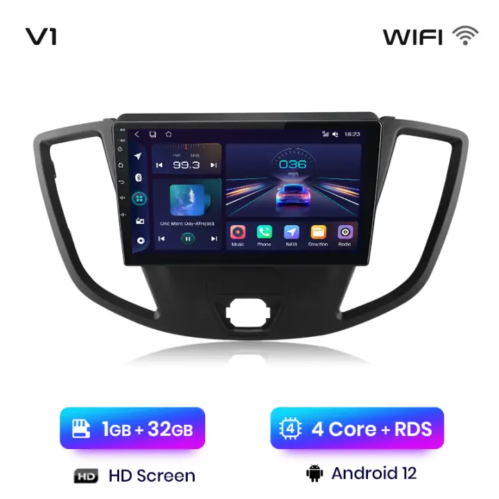 Junsun Radio Coche para Ford Transit 2015 2016 2017 2018 Inalámbrico CarPlay Android Auto AI Voice 2 din Pantalla Coche Android Auto Multimedia Navegación GPS Auto radio - 1