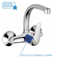 Källa - Grifo de Cocina de Pared Monomando Agua Fría y Caliente Acabado Cromado Opciones de 15 cm y 11 cm entre tomas - 23608 / 23606 - details 4
