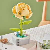 Bloques De Construcción De Flores Pintorescas Plantas En Macetas Girasoles Tulipanes Juguetes De Rompecabezas Decoraciones Regalos Para Fiestas - details 0