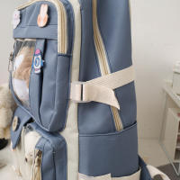 Mochila Kawaii Para Mujer 5pcs Estilo Coreano Lindo Para Estudiantes Niñas Sets De Mochilas Escolares De Lona Con Cierre De Cremallera - details 17