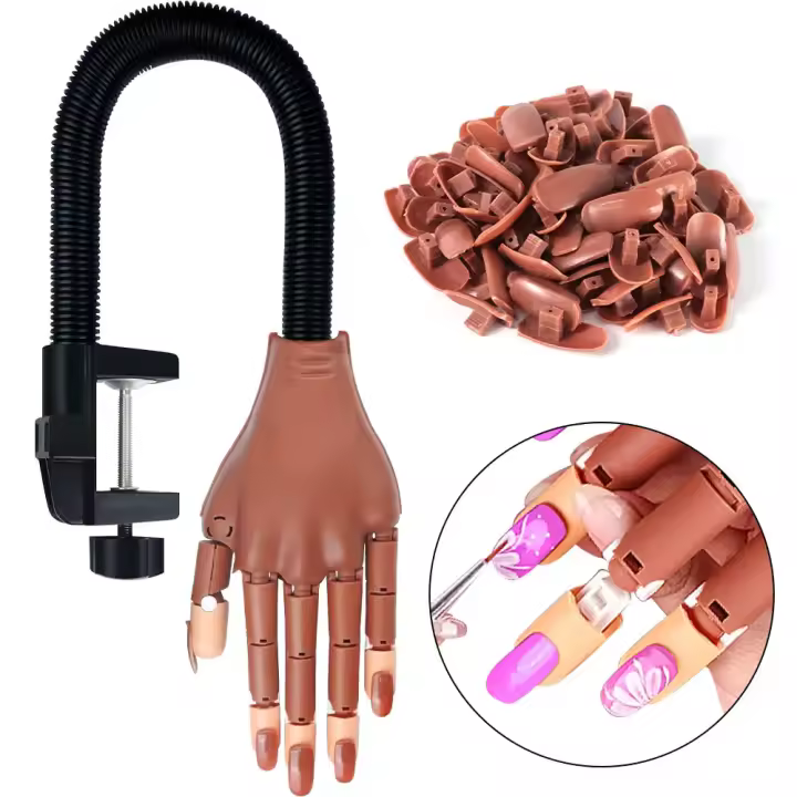 Maniquí De Uñas Acrílicas Para Principiantes Con Base Móvil Y Herramientas De Manicura Kit De Uñas Postizas Para Entrenamiento - 1