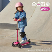 EEZI - Patinete 3 ruedas para niños con manillar desmontable Eezi Mini color fucsia, tamaño 26x61x69.5cm, peso máximo 20kg, patinetes para niños, patinete tres ruedas, mayores de 24 meses - details 1