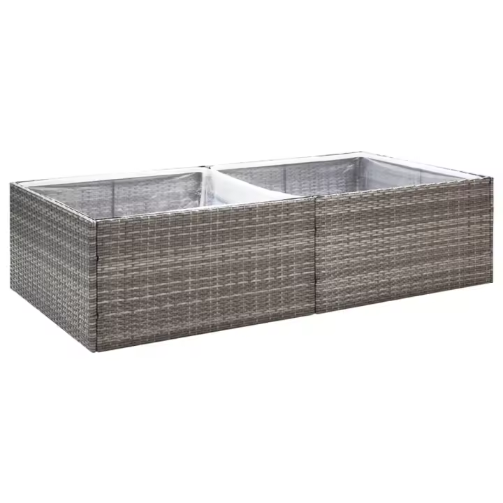 vidaXL Jardinera ratán sintético 157x80x40 cm Color Negro,  Gris,  y mas - 1