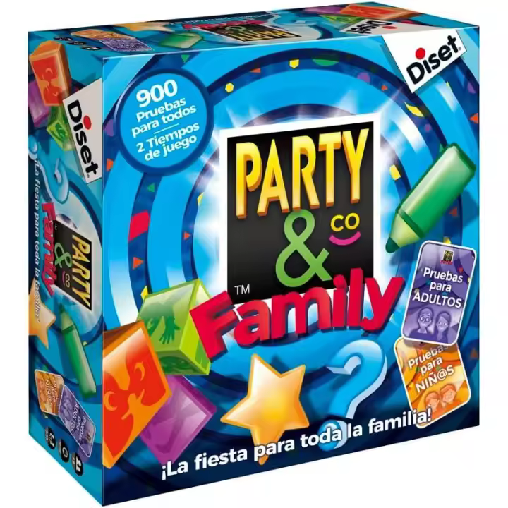 Party & Co Family - Diset juego de mesa multi-prueba, de 3 a 15 jugadores +8 años, Juego en español - 1