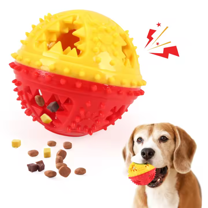 Juguetes Para Masticar Para Perros Bola De Sonido Al Masticar Con Alimentos Anti Mordedor Juguetes Interactivos Para Limpieza De Dientes De Mascotas - 1