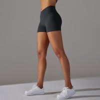 Shorts Deportivos Sin Costuras Cintura Alta Push up Yoga Elásticos Para Gimnasio Y Correr Shorts Transpirables De Poliéster Y Nylon - details 39