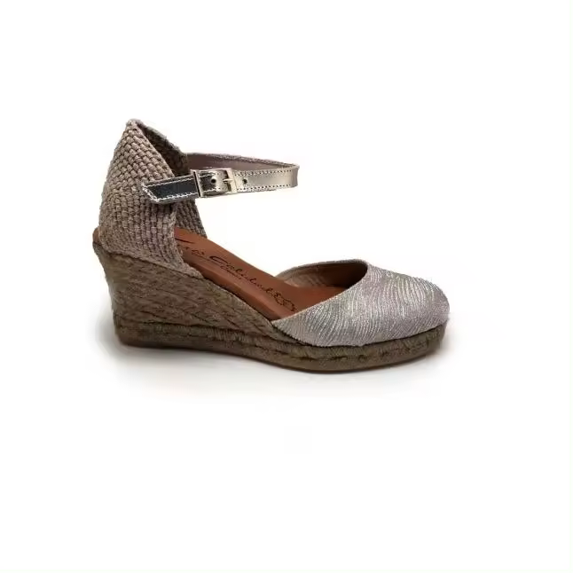 Torres Natural Yute/cañamo 4004 - Sandalias Cuña Plata Mujer - 1
