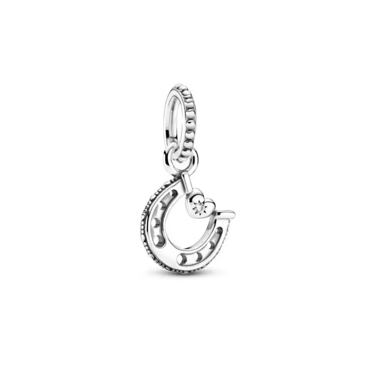 PANDORA Colgante Plata Herradura Corazón Zirconia Cúbica Transparente - 1