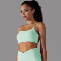 Top Deportivo Para Mujer Sexy Cruzado En Yoga Gimnasio Entrenamiento Correr Estirable Fitness Tank Top Transpirable Nylon - details 13
