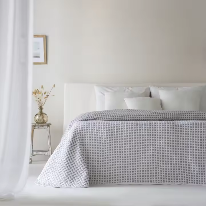 ETHERE MAISON - Colcha jacquard algodón Emily Malva - 1