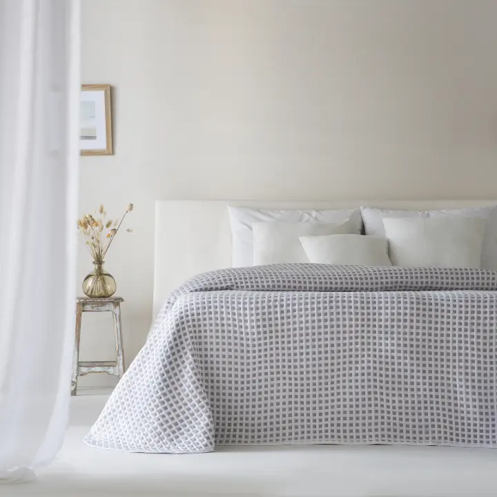 ETHERE MAISON - Colcha jacquard algodón Emily Malva - 1