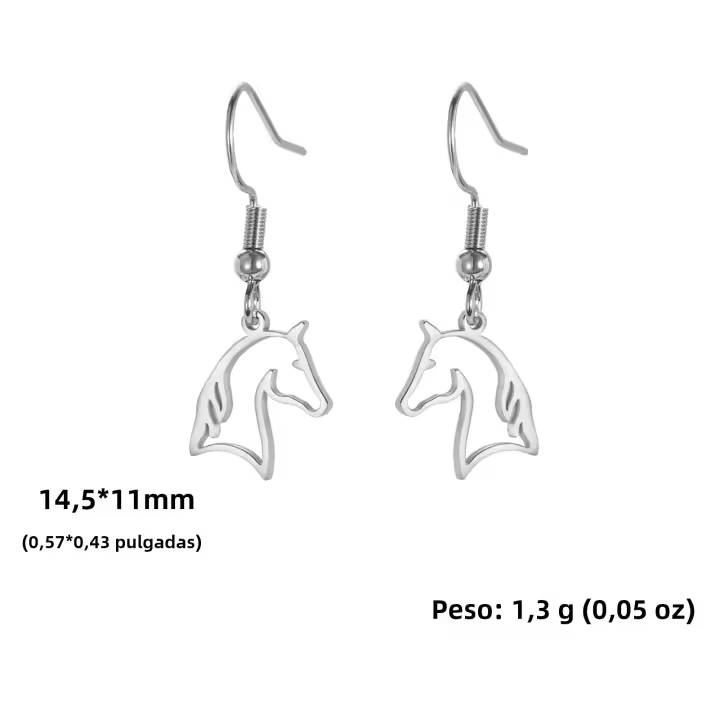 Pendientes De Cabeza De Caballo Vacío En Acero Inoxidable Moda Feminina Equestrian Deportiva Joyería Cowgirl Regalo Para Mujer - 1
